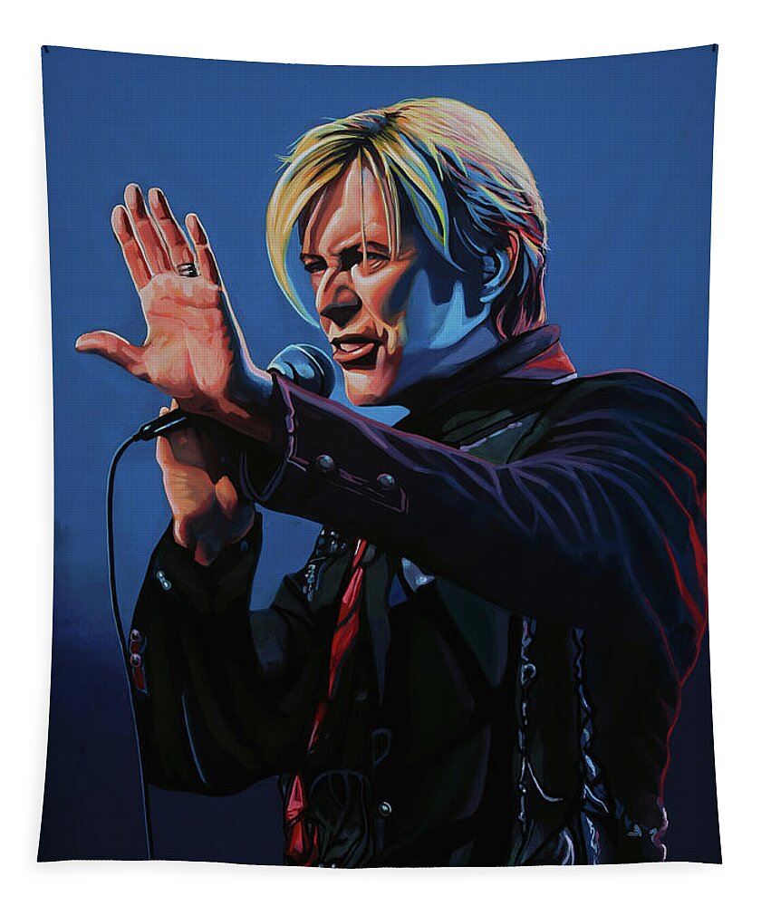 David Bowie Tapestry featuring the painting David Bowie Live Painting by Paul Meijering