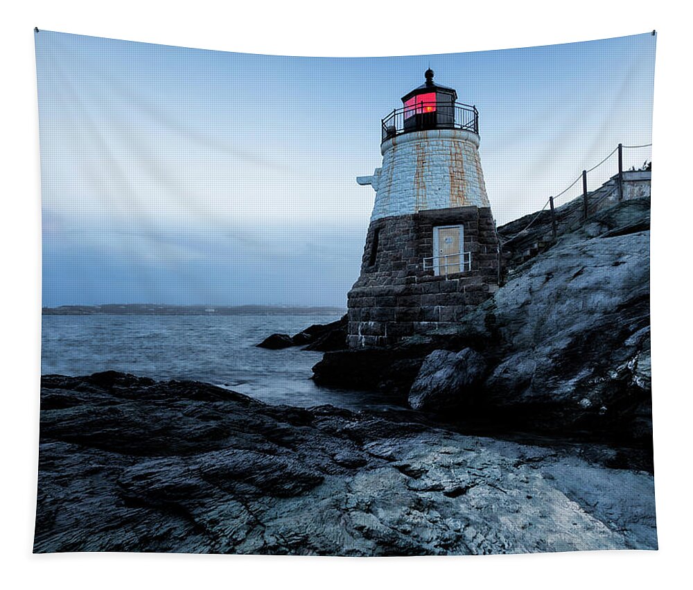 Andrew Pacheco Tapestry featuring the photograph Dawn at Castle Hill Lighthouse by Andrew Pacheco