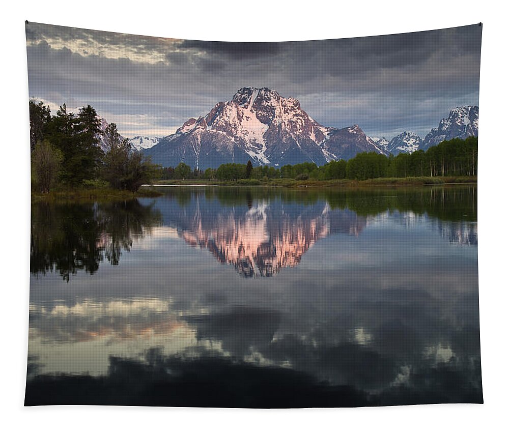 Grand Tetons National Park Tapestry featuring the photograph Dawn at Oxbow Bend by Greg Nyquist