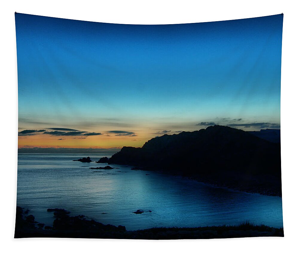 Outdoor Tapestry featuring the photograph Dawn Blue In Mediterranean Island Of Minorca By Pedro Cardona by Pedro Cardona Llambias