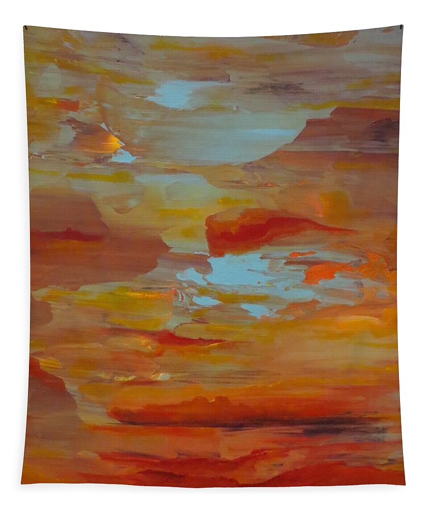 Abstract Tapestry featuring the painting Days End by Soraya Silvestri