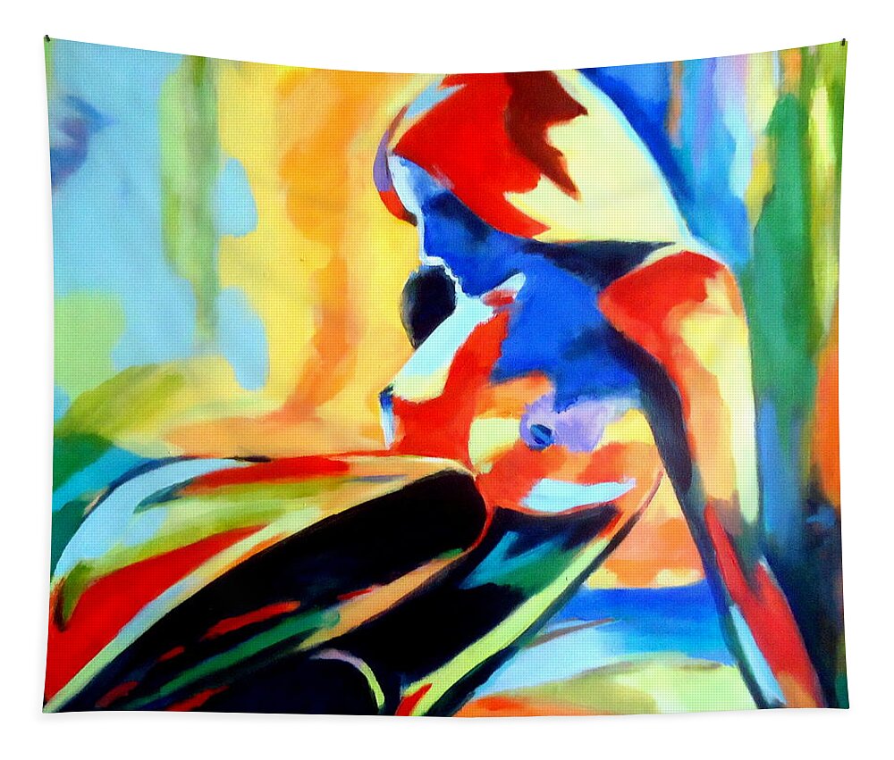 Nudes Paintings For Sale Tapestry featuring the painting Dazzling figure by Helena Wierzbicki