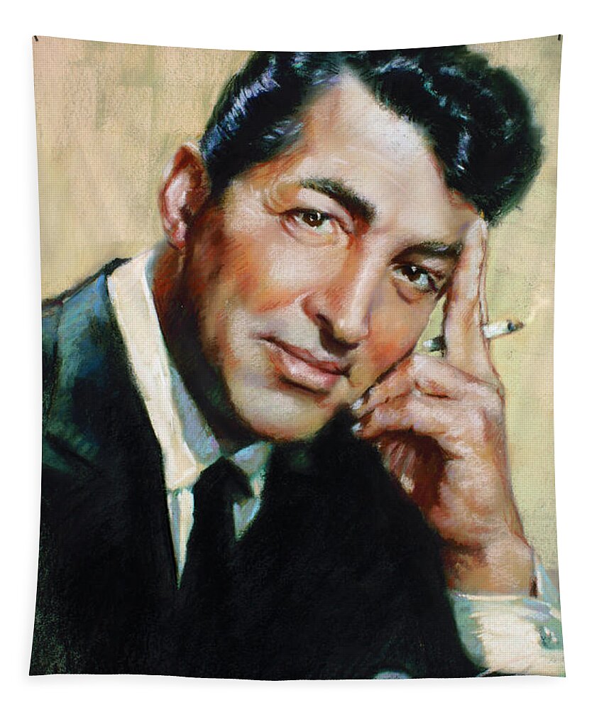 Dean Martin Tapestry featuring the pastel Dean Martin by Ylli Haruni