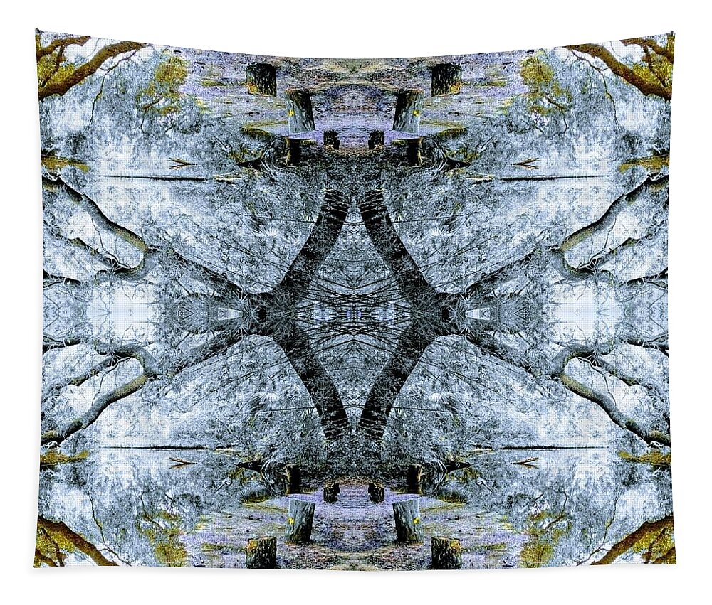Abstract Tapestry featuring the digital art Deciduous Dimensions by Sherry Kuhlkin