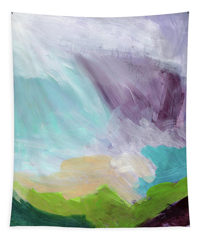 Abstract Tapestry featuring the painting Deepest Breath- Abstract Art by Linda Woods by Linda Woods