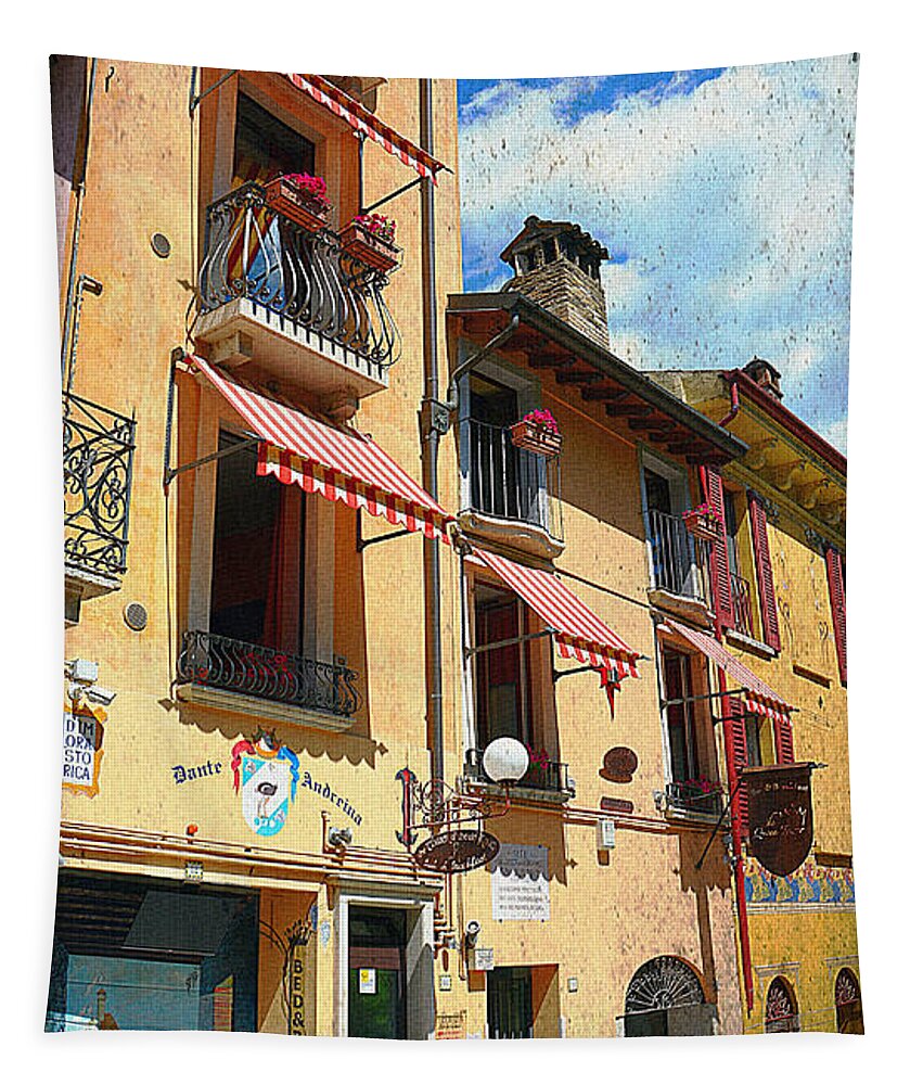 Lake Garda Tapestry featuring the photograph Del Garda Lake Italian Street by Ramona Matei