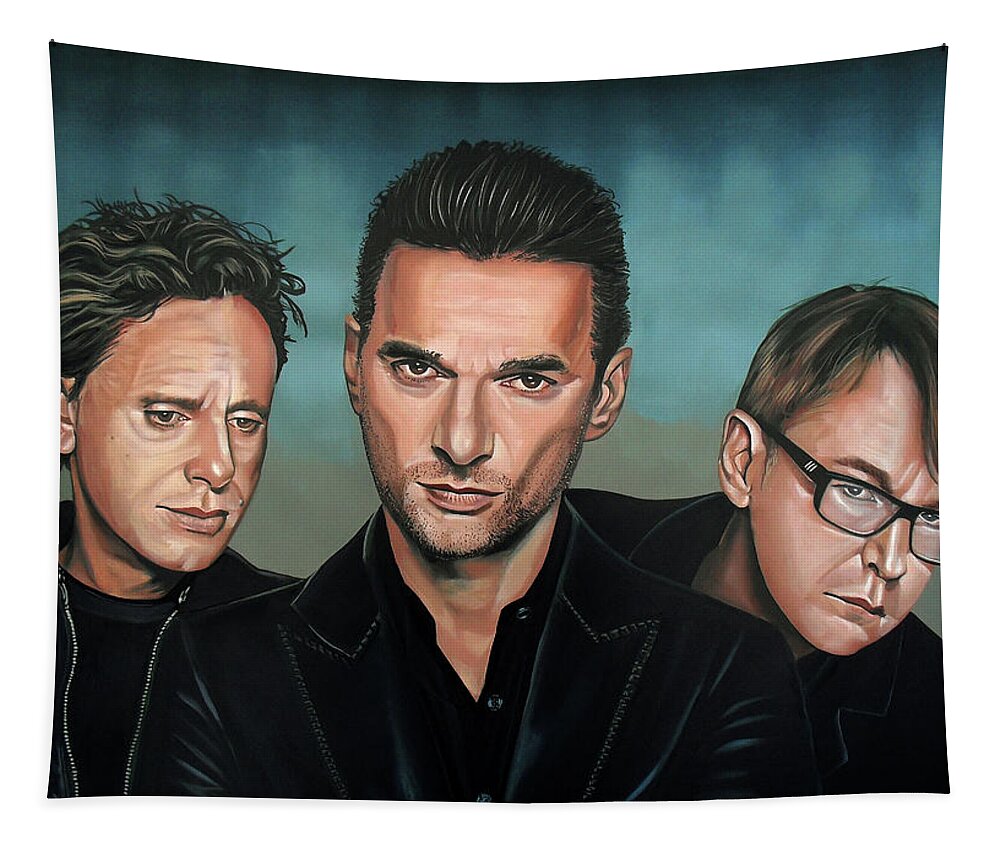 Depeche Mode Tapestry featuring the painting Depeche Mode Painting by Paul Meijering