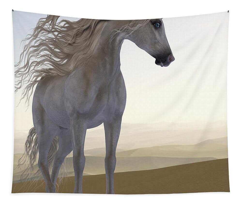 Unicorn Tapestry featuring the painting Desert Dune Unicorn by Corey Ford