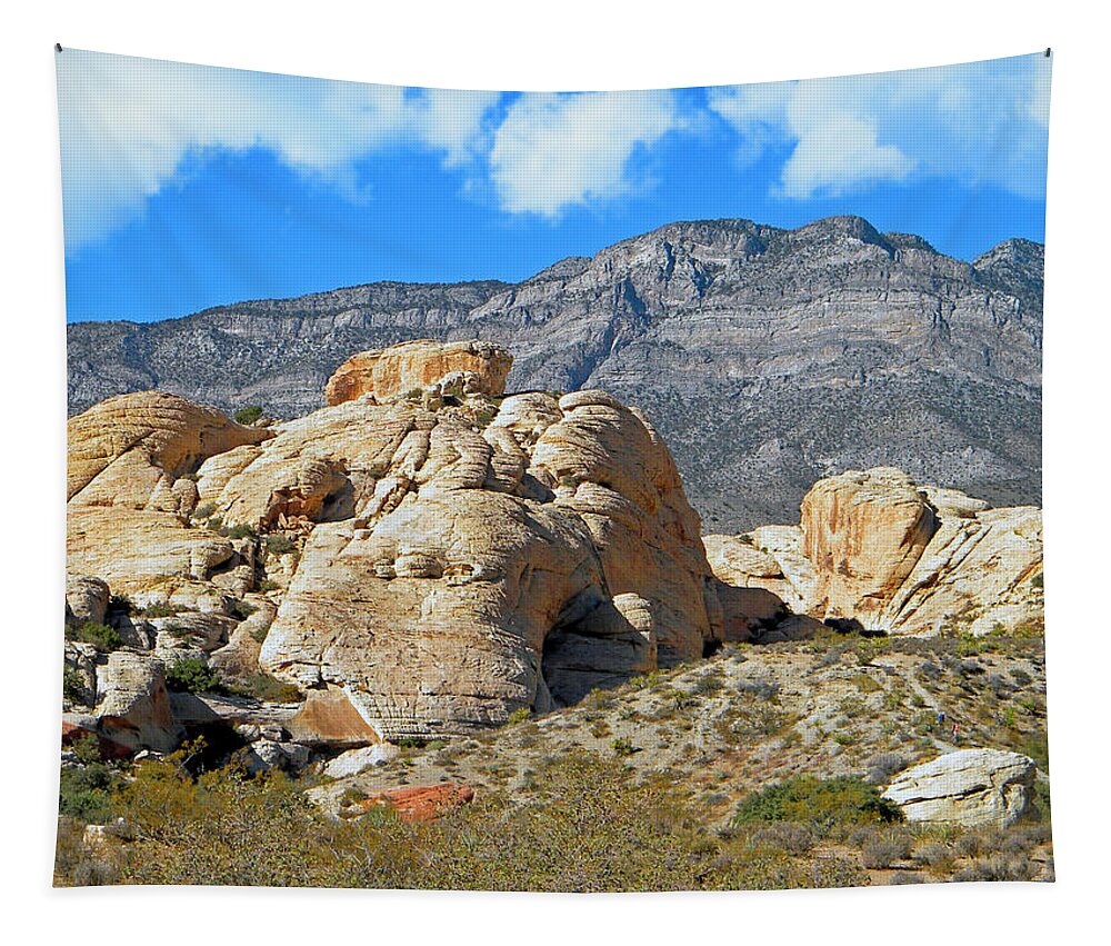 Frank Wilson Tapestry featuring the photograph Desert Hikers by Frank Wilson