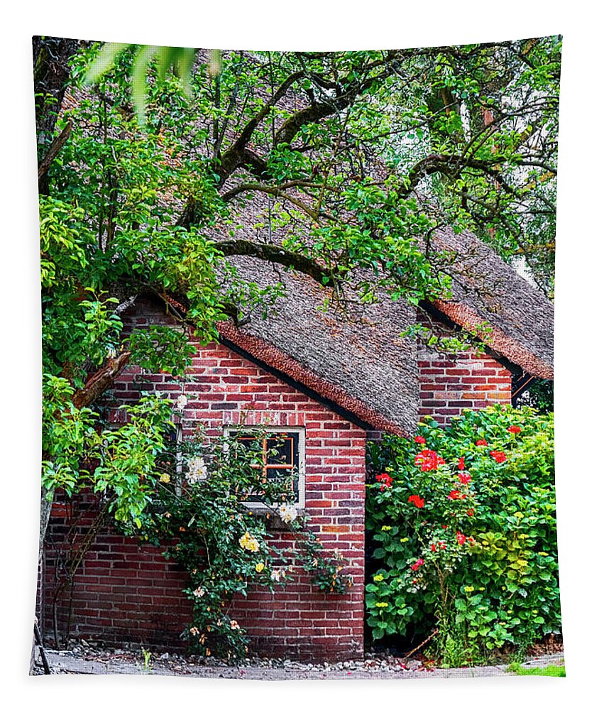 Water Tapestry featuring the photograph Detail Of Typical Dutch Old Yard by Ariadna De Raadt