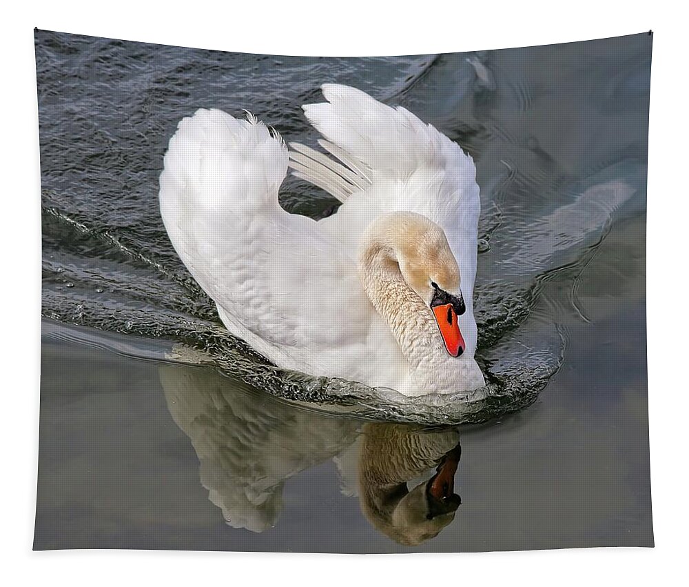 Swan Tapestry featuring the photograph Determination by Tatiana Travelways