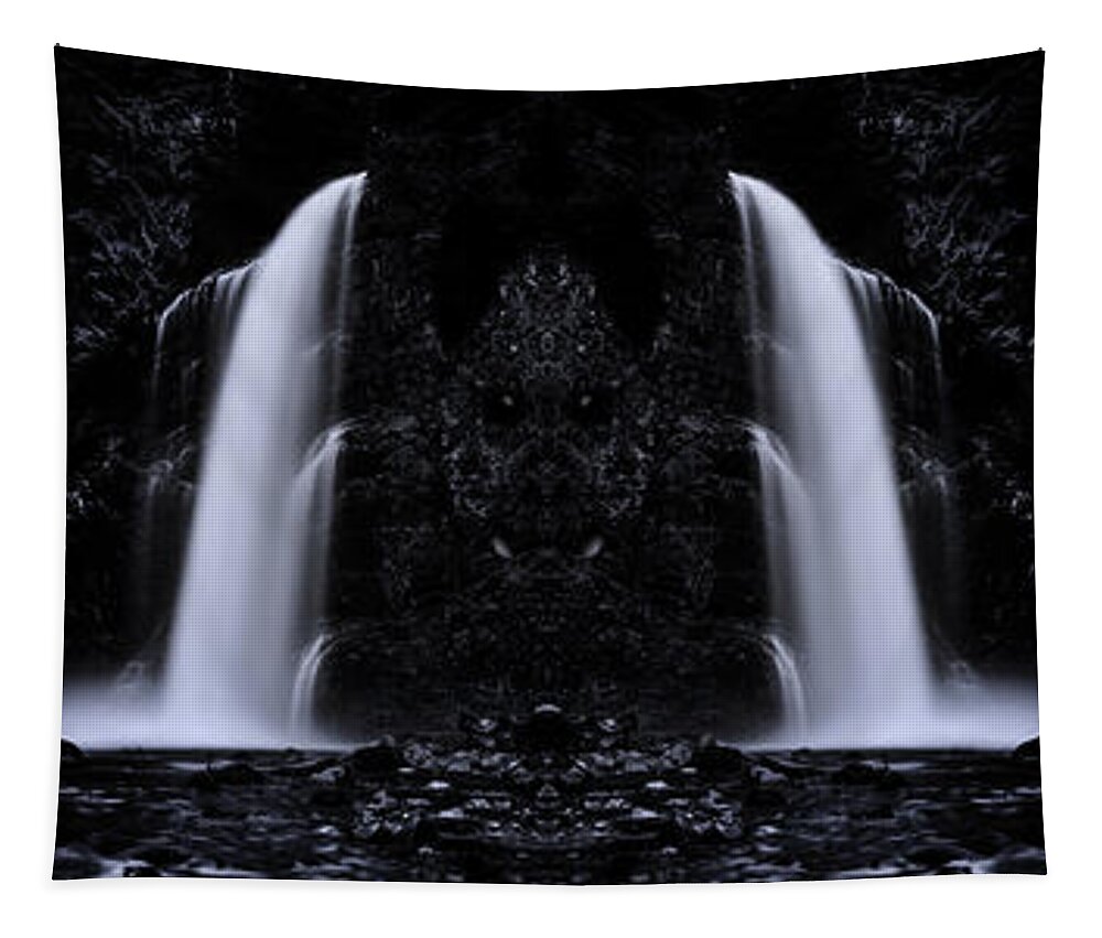 Mountain Tapestry featuring the digital art Devil Falls by Pelo Blanco Photo