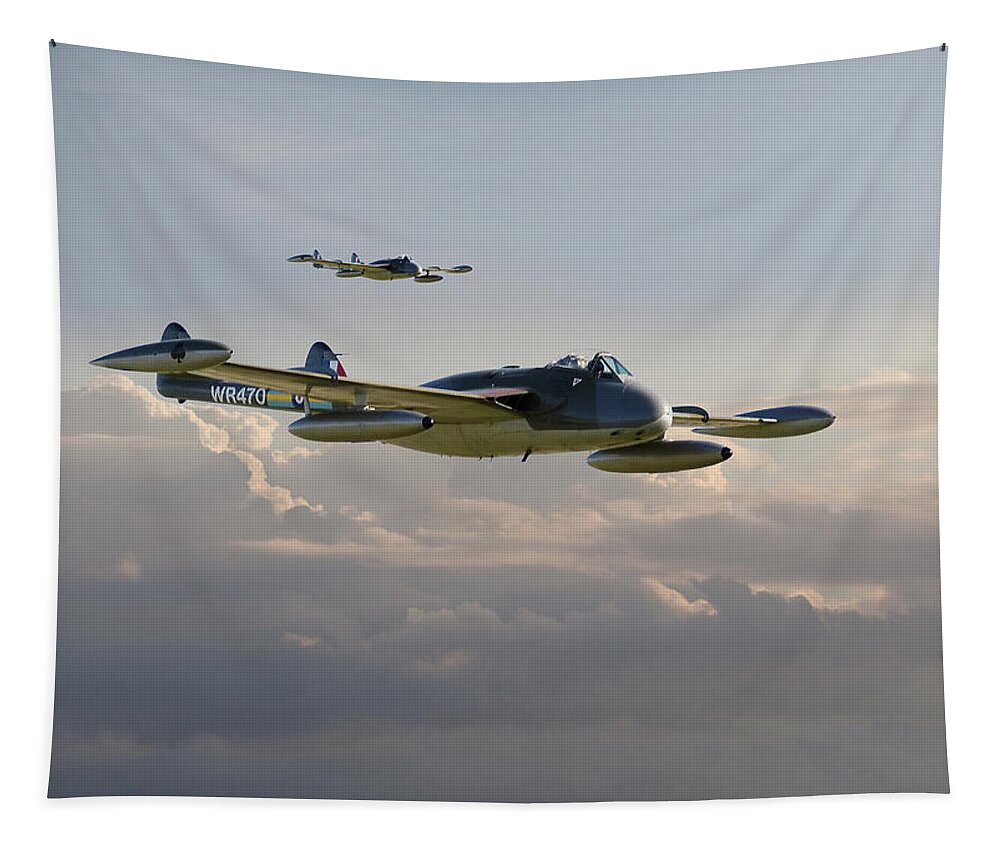 Aircraft Tapestry featuring the photograph DH112 - Venom by Pat Speirs