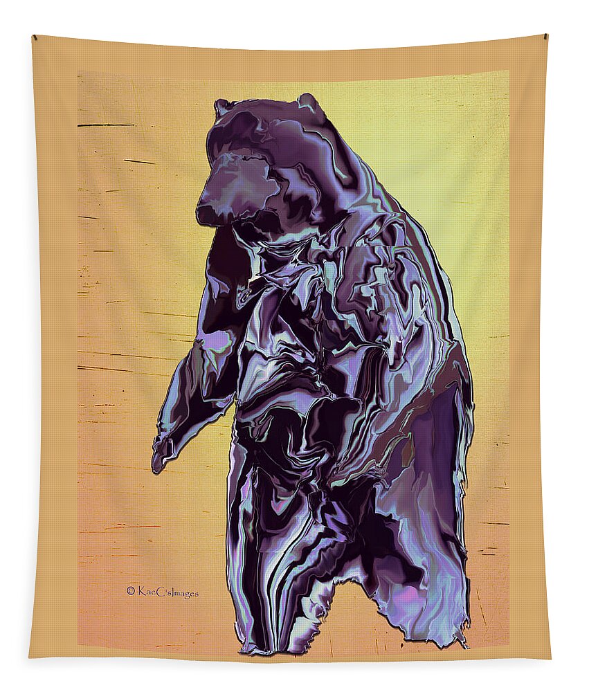Grizzly Bear Tapestry featuring the digital art Montana Grizzly 1 by Kae Cheatham