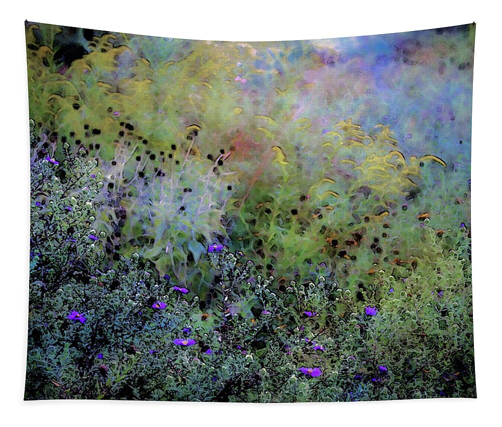 Digital Watercolor Tapestry featuring the photograph Digital Watercolor Field of Wildflowers 4064 W_2 by Steven Ward
