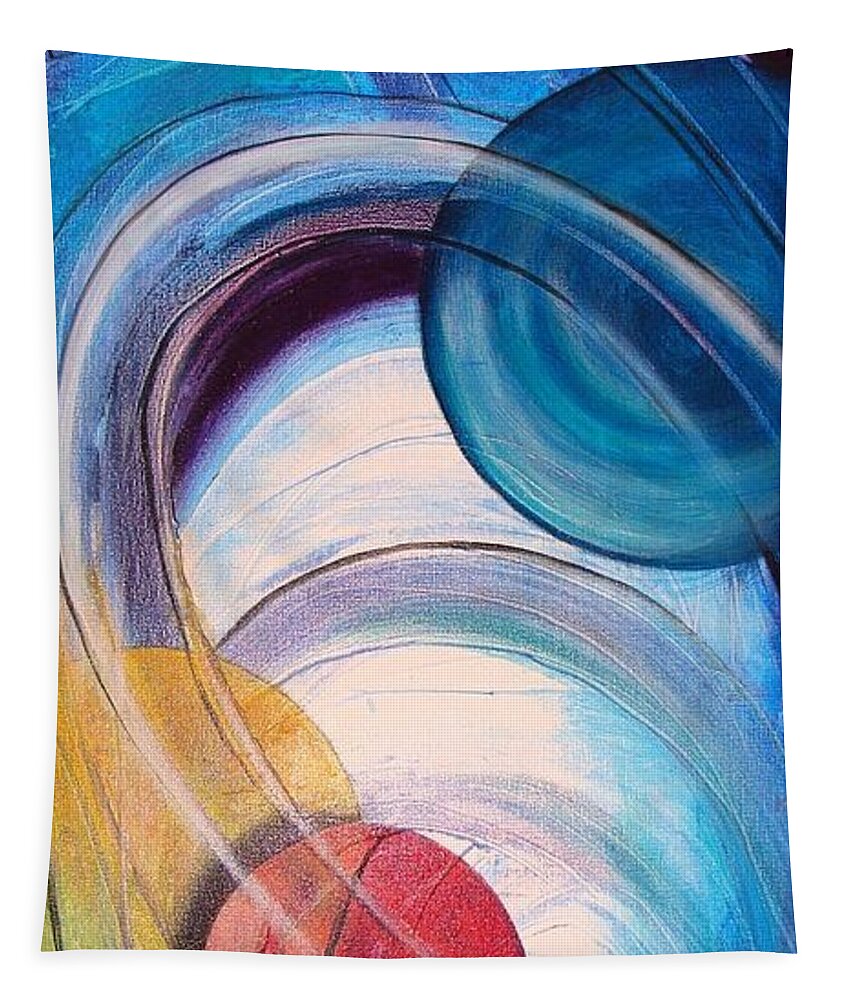 Art Tapestry featuring the painting Dimensional Portal by Reina Cottier