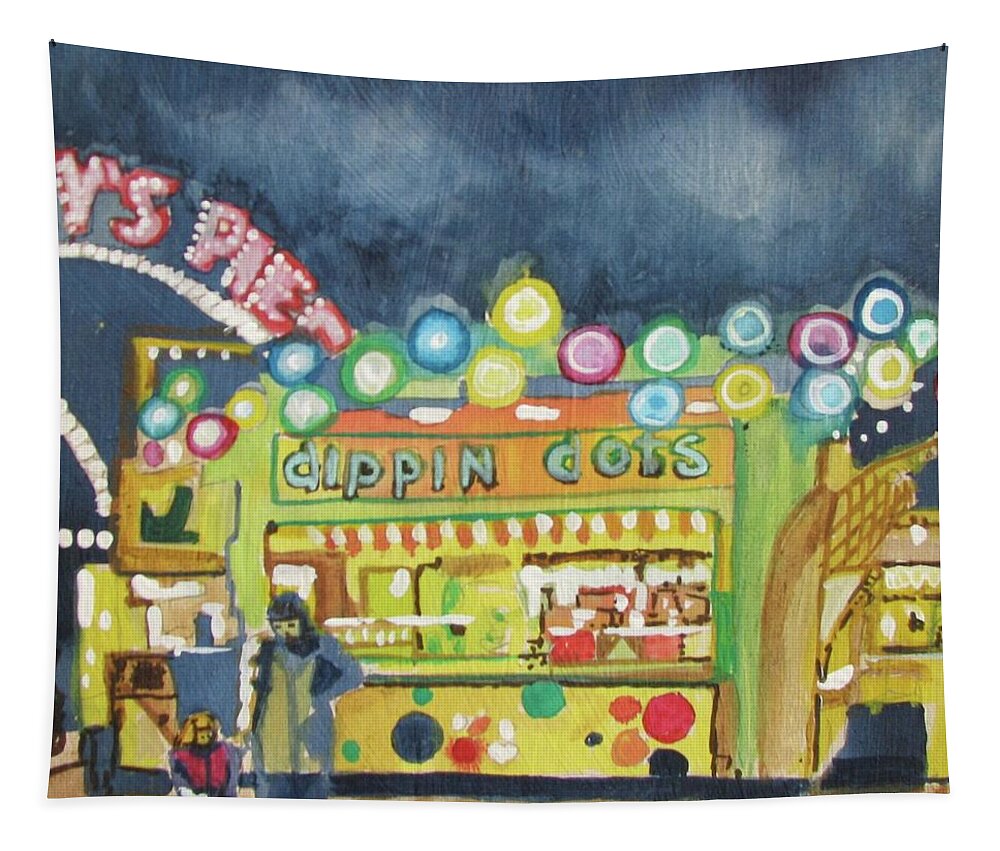 Amusements Tapestry featuring the painting Dippin the Dots by Patricia Arroyo