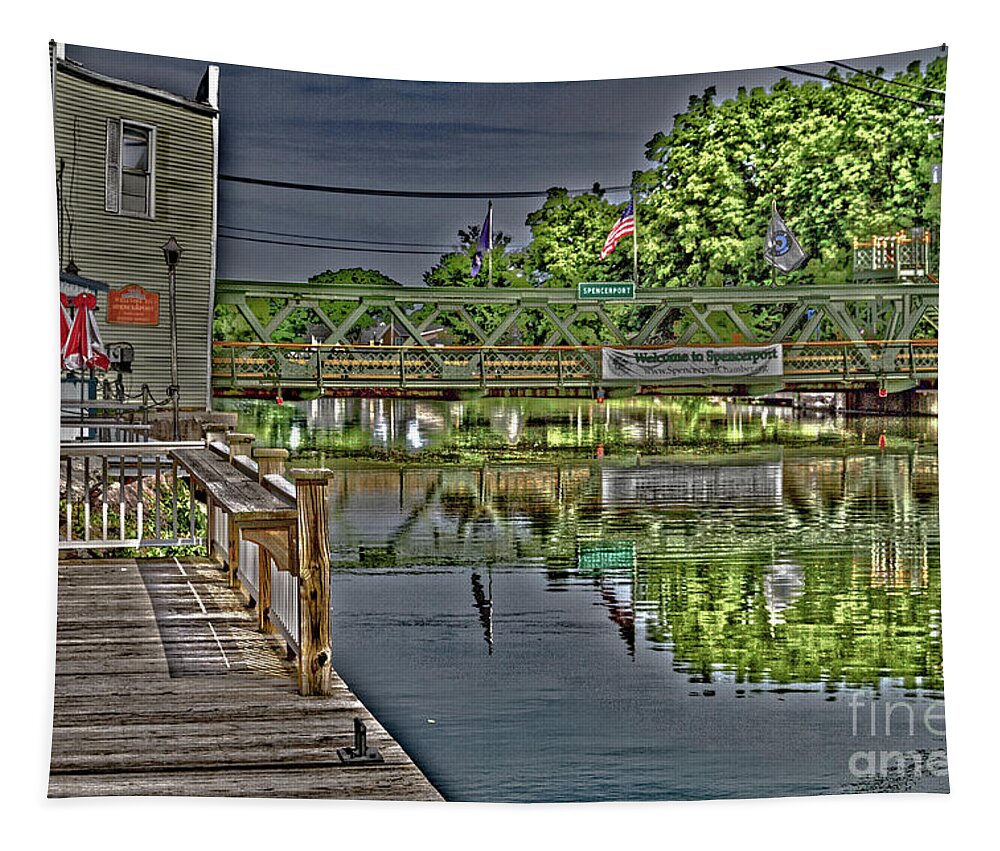 Canal Tapestry featuring the photograph Dockside Dining by William Norton