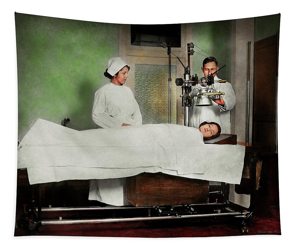 Doc Tapestry featuring the photograph Doctor - Xray - Getting my head examined 1920 by Mike Savad