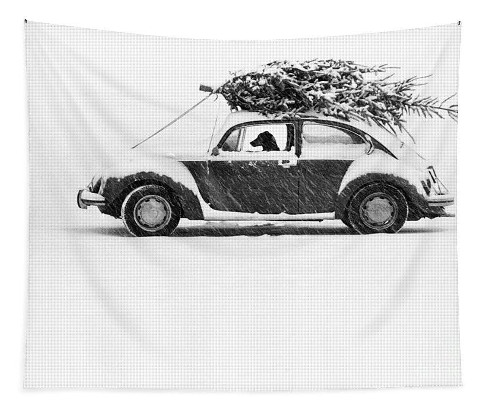 Animal Tapestry featuring the photograph Dog in Car by Ulrike Welsch and Photo Researchers