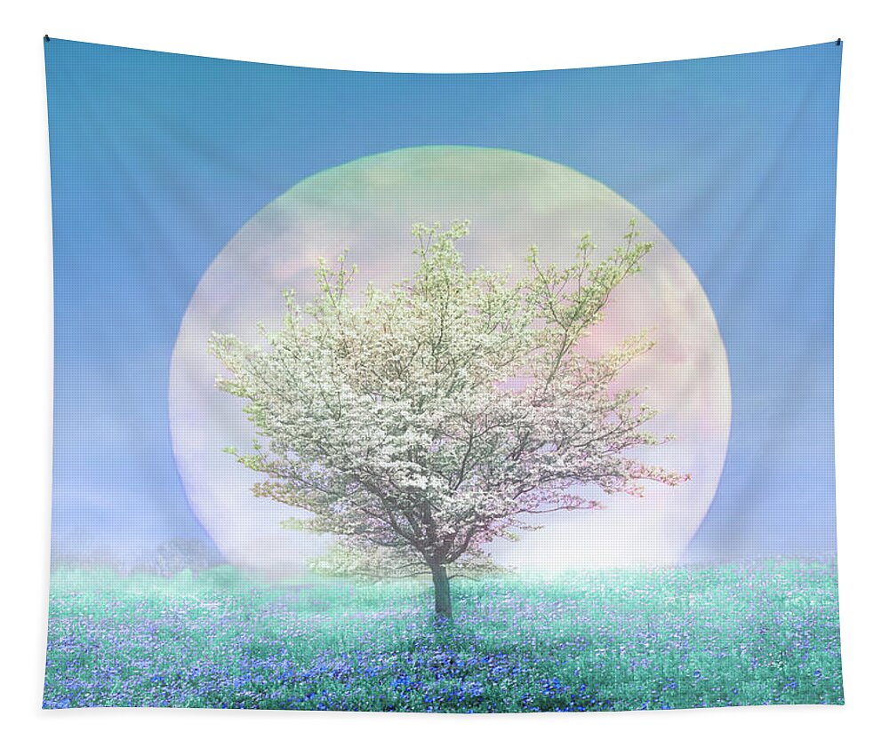 Appalachia Tapestry featuring the photograph Dogwoods on a Blue Moon by Debra and Dave Vanderlaan