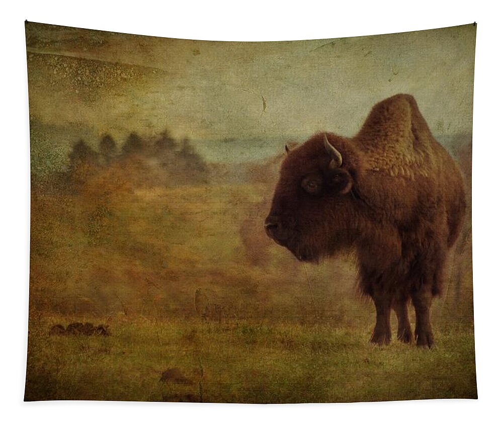 Bison Tapestry featuring the photograph Doo Doo Valley by Trish Tritz