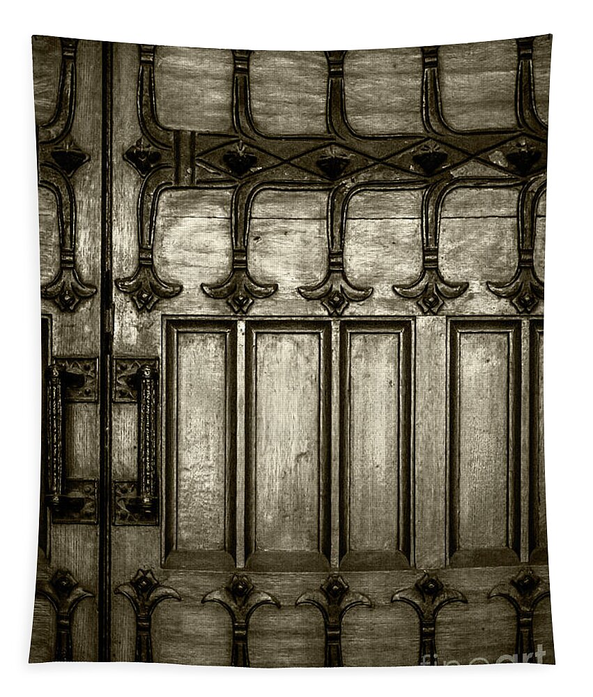 Door Tapestry featuring the photograph Door Irons by James Aiken