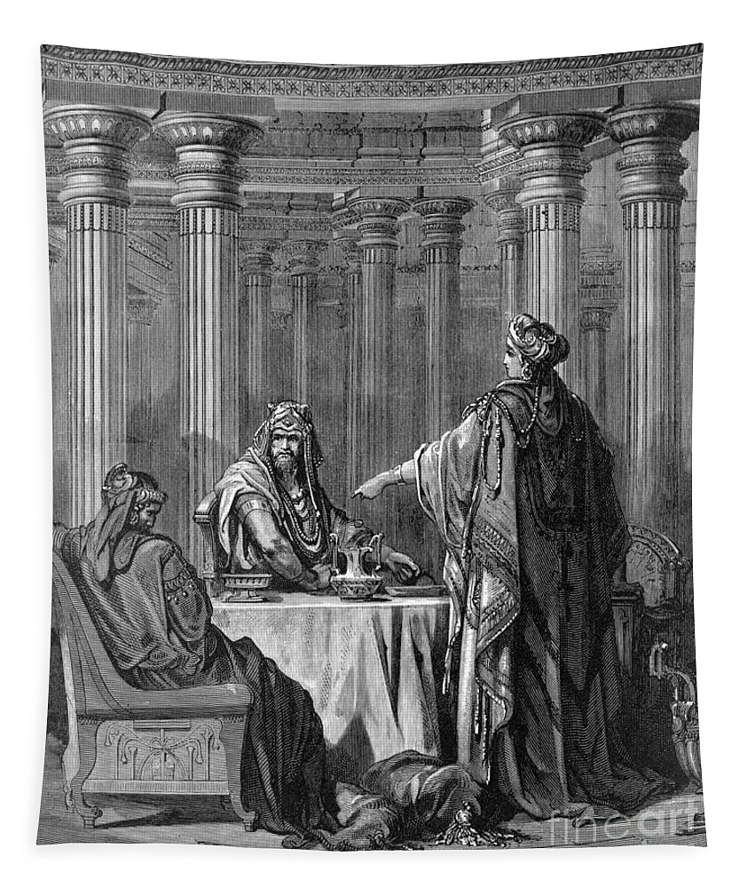 1880 Tapestry featuring the drawing Queen Esther #2 by Gustave Dore