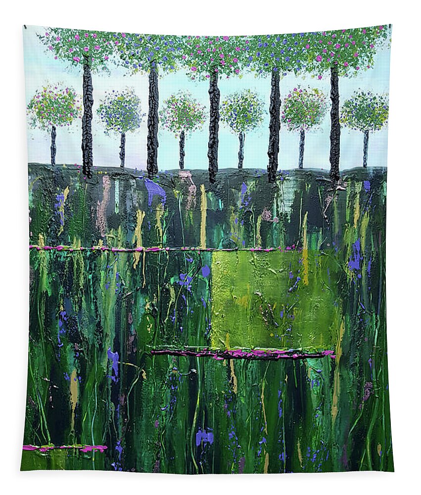 Acrylic Tapestry featuring the painting Down Under by Diana Hrabosky