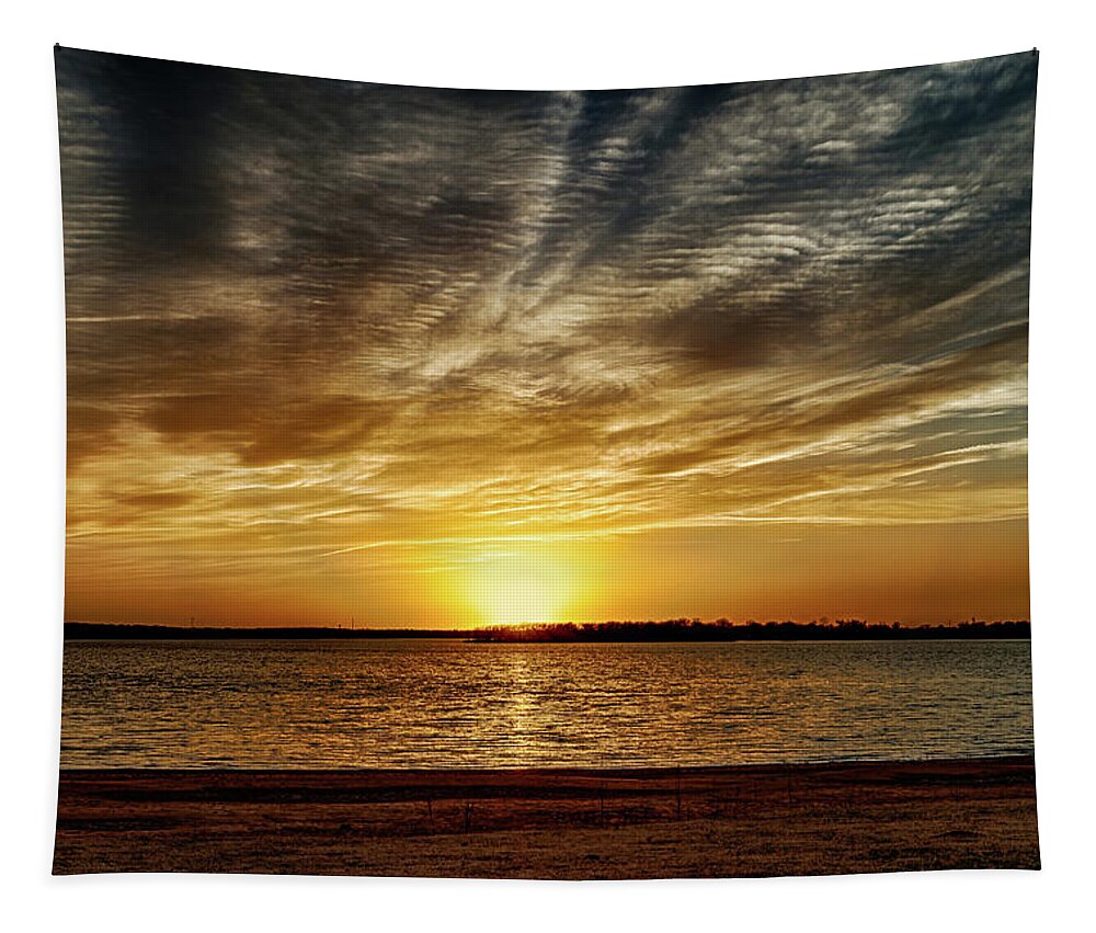 Horizontal Tapestry featuring the photograph Dramatic Sunset by Doug Long