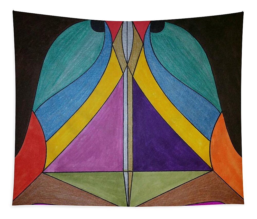 Geometric Art Tapestry featuring the glass art Dream 227 by S S-ray