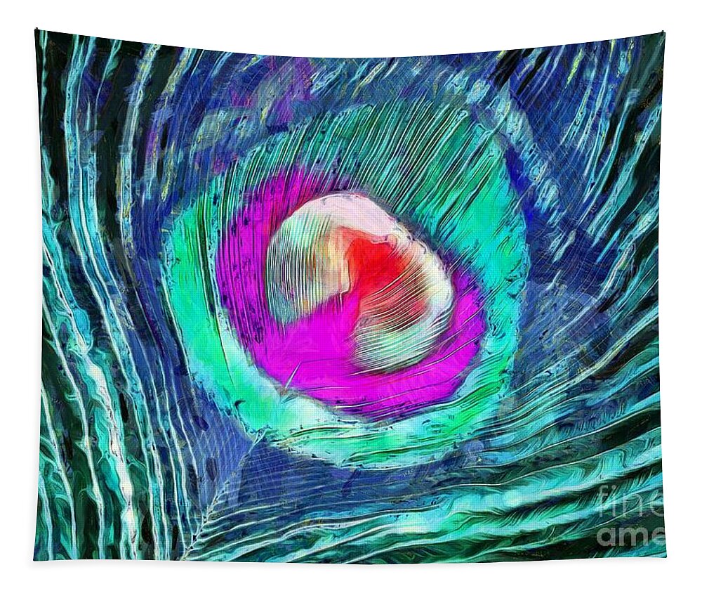 Peacock Feather Tapestry featuring the digital art Dream Big by Krissy Katsimbras