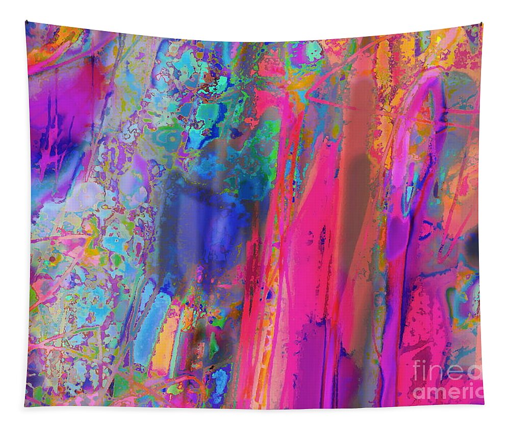 Bright And Colorful Abstarct Expressionist Artwork Tapestry featuring the digital art Dream State by Priscilla Batzell Expressionist Art Studio Gallery