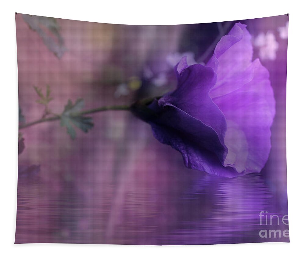 Hibiscus Tapestry featuring the photograph Dreaming in Purple by Elaine Teague