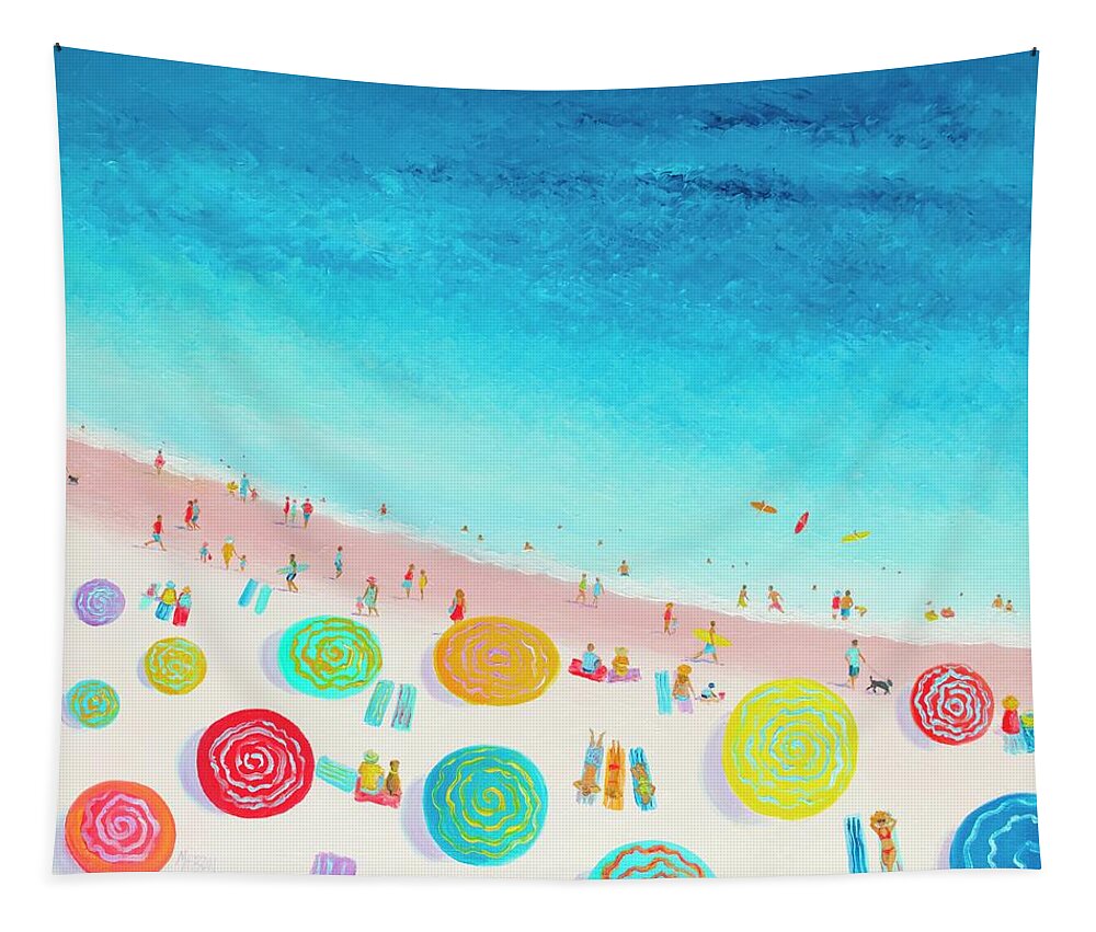 Beach Tapestry featuring the painting Dreaming of sun, sand and sea by Jan Matson