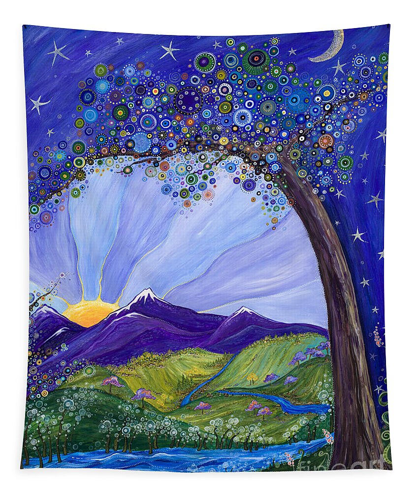 Moon Tapestry featuring the painting Dreaming Tree by Tanielle Childers