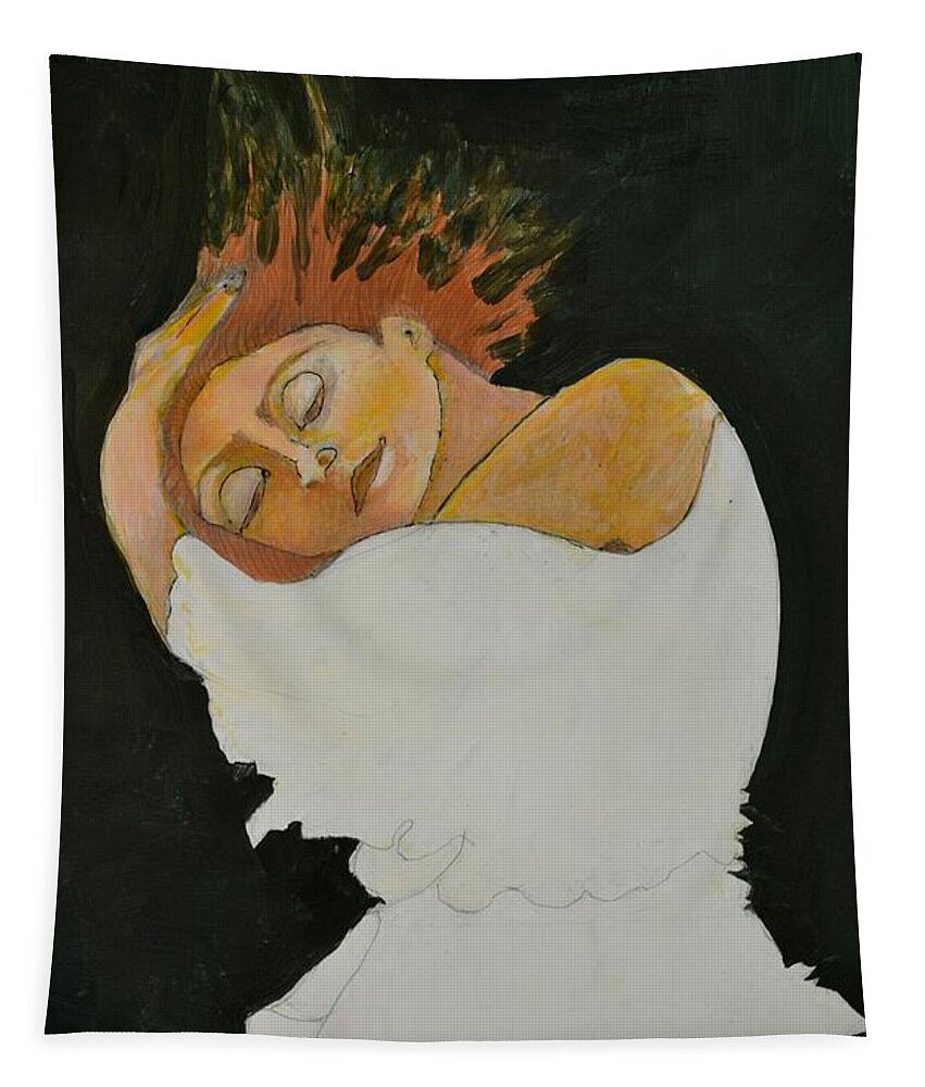 Woman Tapestry featuring the painting Dreams by Diane montana Jansson