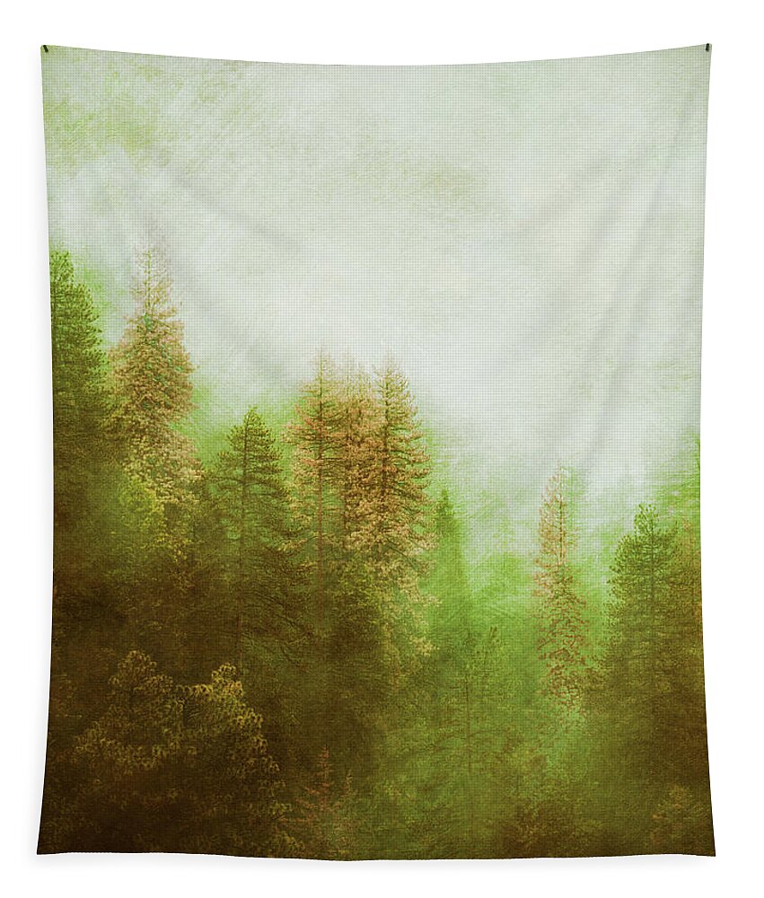 Nature Tapestry featuring the digital art Dreamy Summer Forest by Klara Acel