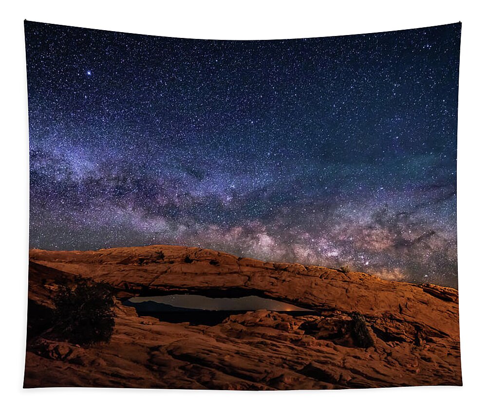 Mesa Arch Tapestry featuring the photograph Drenched in Stars by Judi Kubes