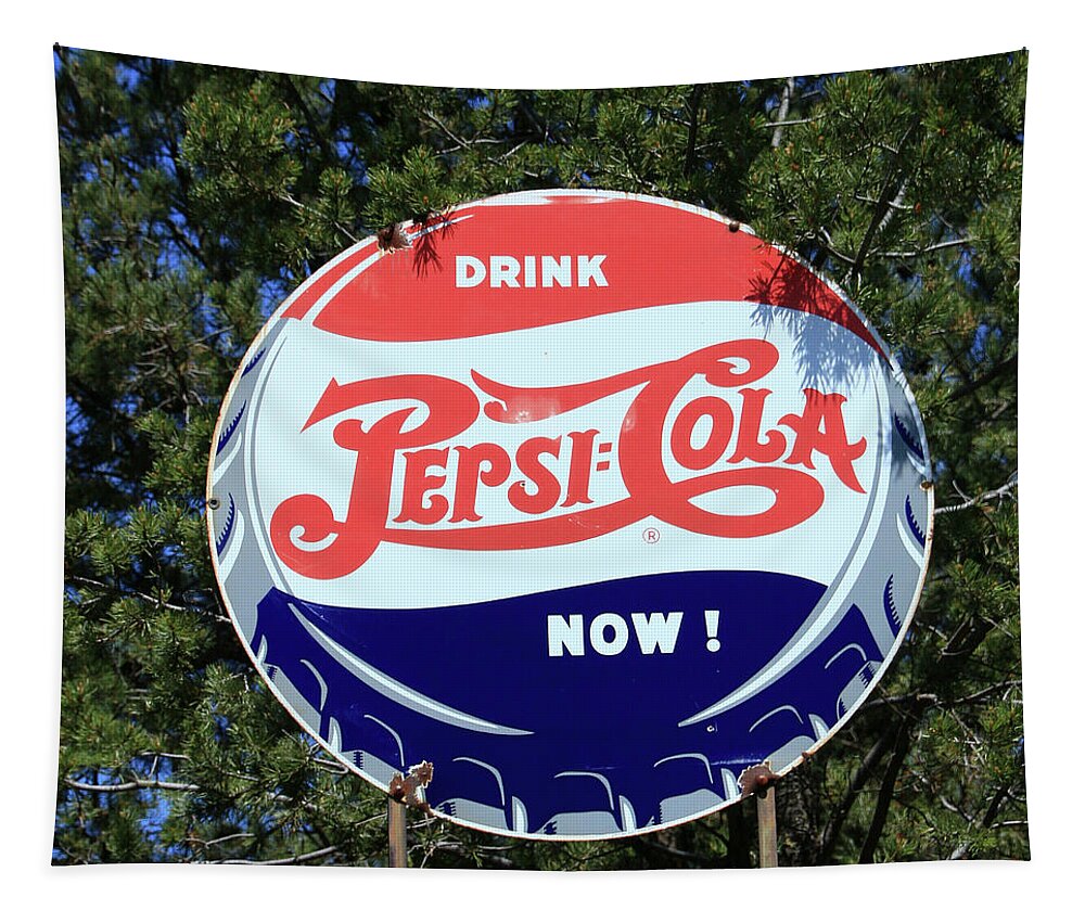 Cola Tapestry featuring the photograph Drink Pepsi - Cola Now by Allen Beatty
