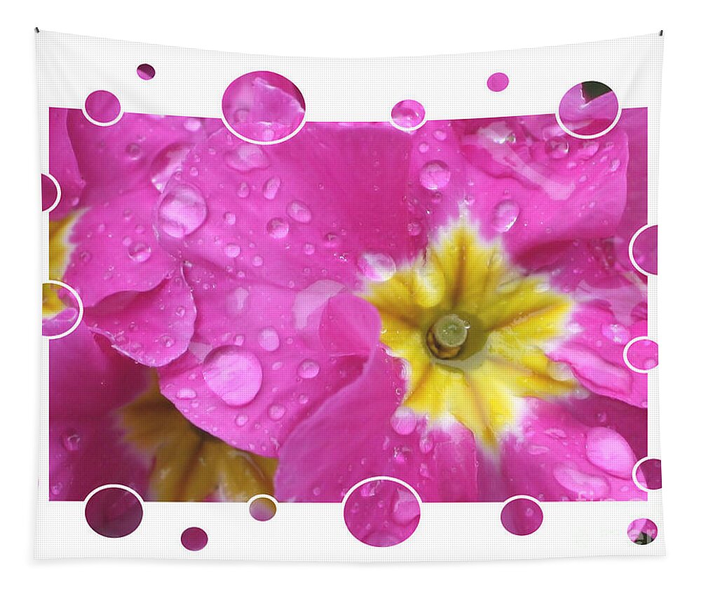 Fun Tapestry featuring the photograph Bubbly Pink Raindrops by Carol Groenen