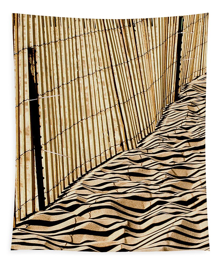 Dune Fence Tapestry featuring the photograph Dune Art by Rich S