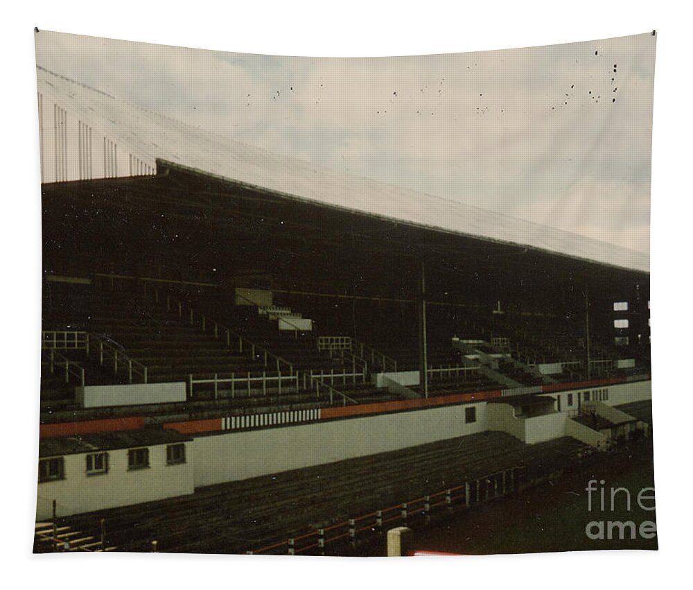  Tapestry featuring the photograph Dunfermline Athletic - East End Park - Main Stand 1 - 1980s by Legendary Football Grounds