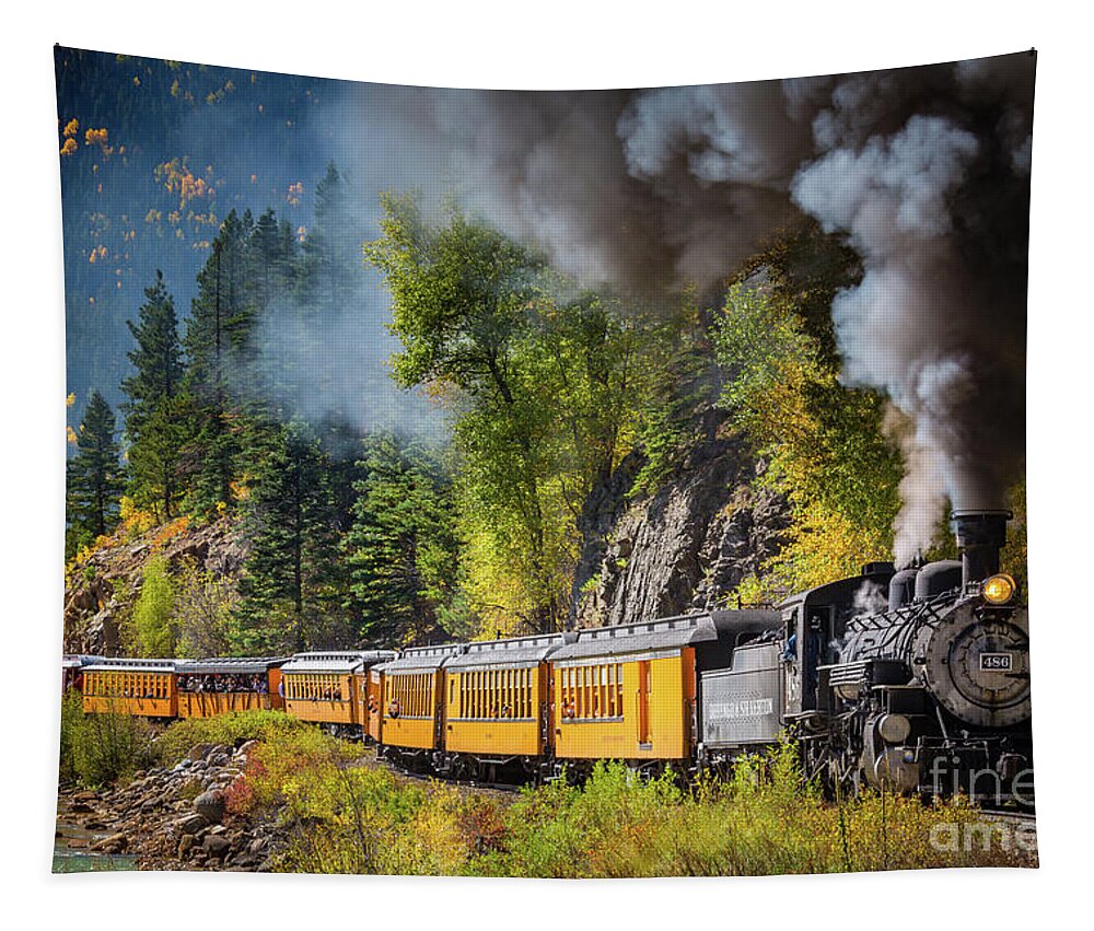 America Tapestry featuring the photograph Durango-Silverton Narrow Gauge Railroad by Inge Johnsson
