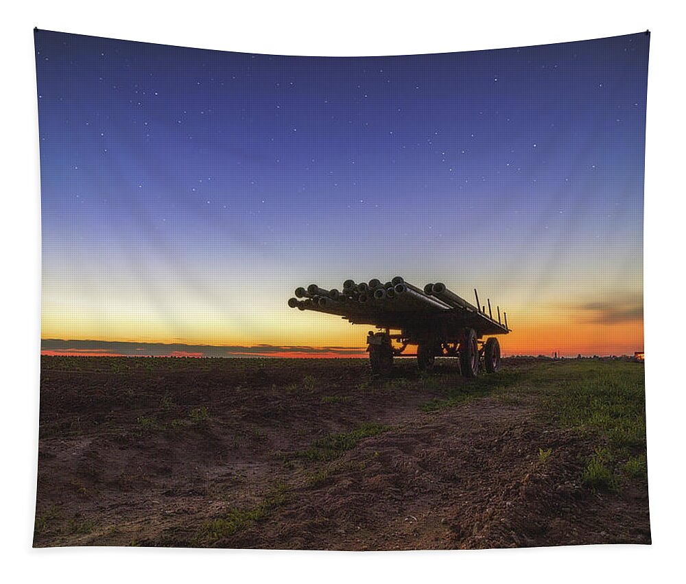 Agriculture Tapestry featuring the photograph Dusk on the Fields by Marc Braner