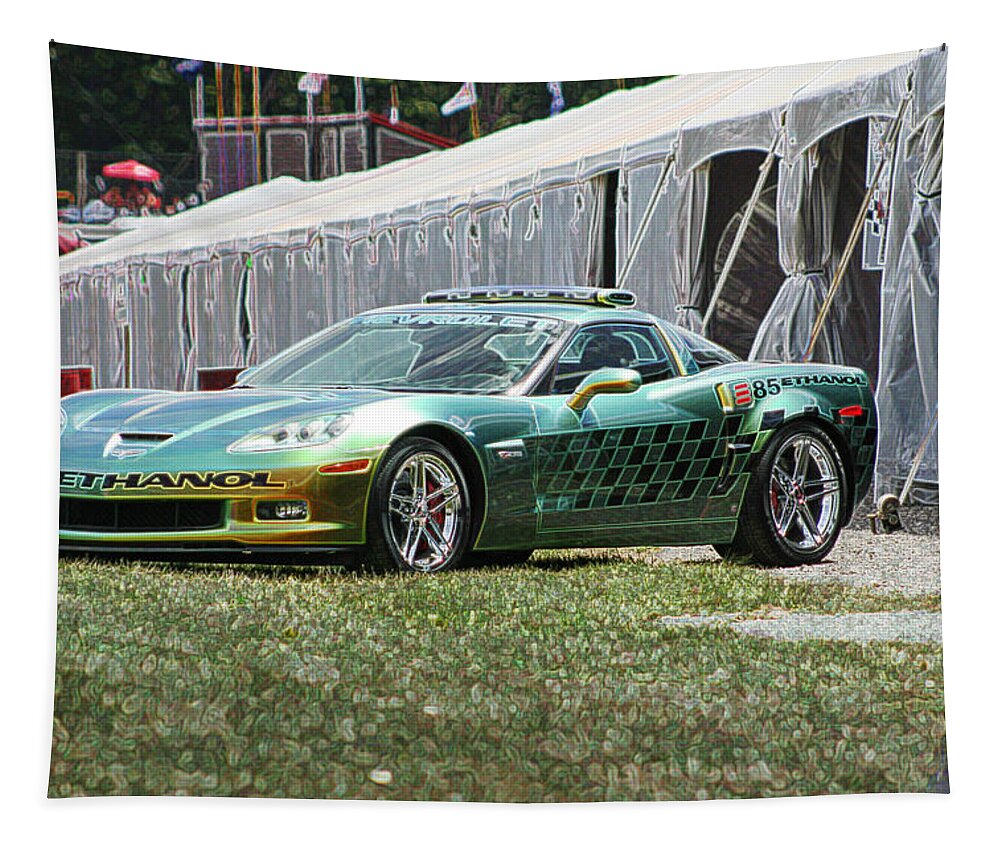 E85 Tapestry featuring the digital art E85 Corvette pace car by Darrell Foster