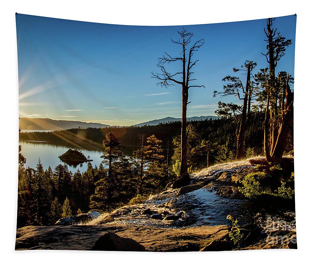   Eagle Falls Sunrise Tapestry featuring the photograph Eagle Falls Sunrise by Mitch Shindelbower
