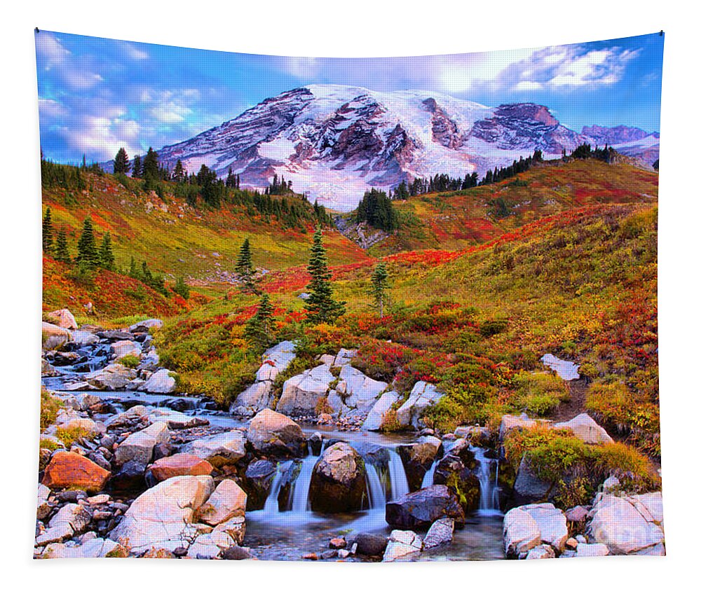 Edith Creek Tapestry featuring the photograph Early Morning At Edith Creek by Adam Jewell