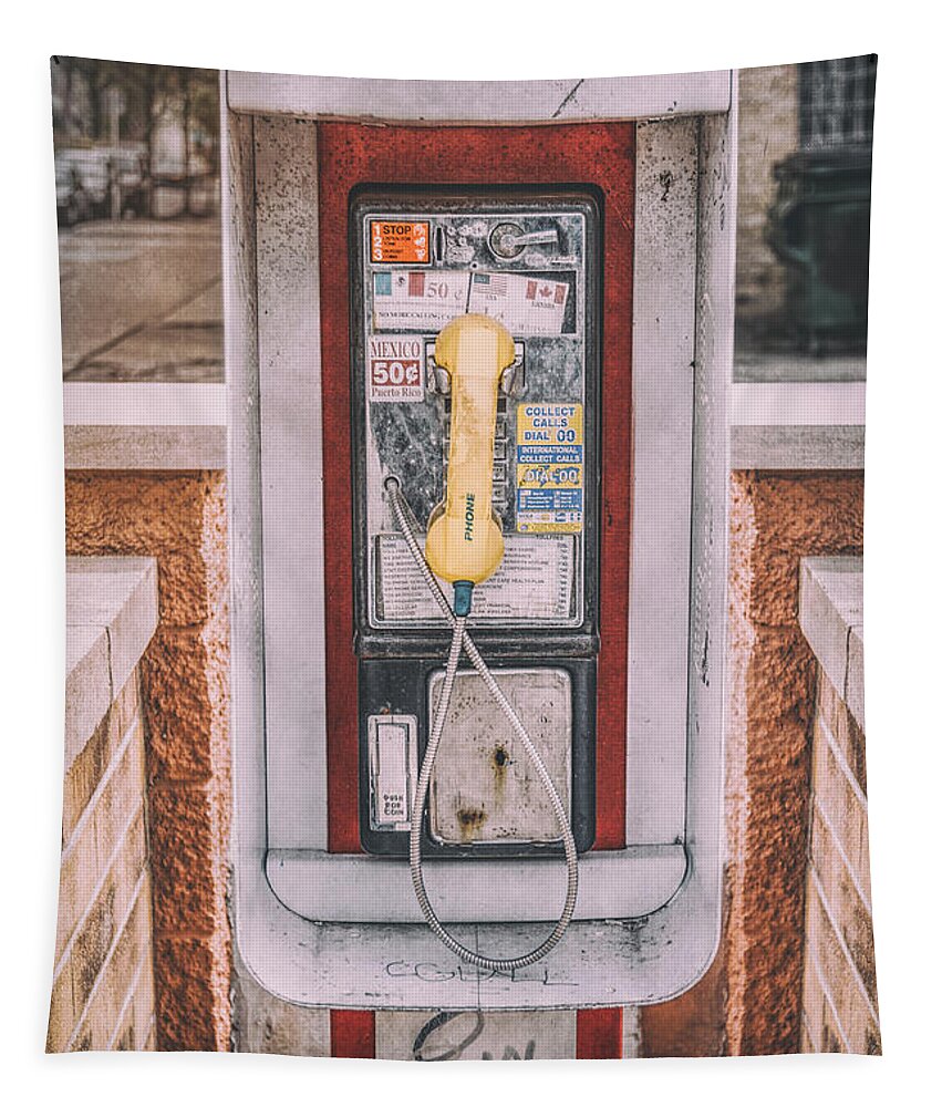 Pay Phone Tapestry featuring the photograph East Side Pay Phone by Scott Norris
