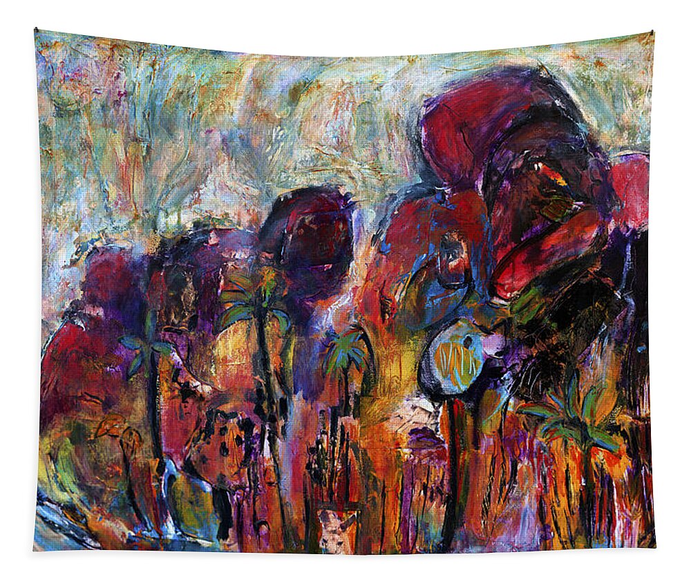 Art Tapestry featuring the painting Echoes of the day by Jeremy Holton